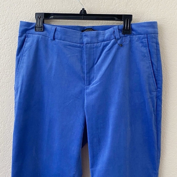 NWT Banana Republic Corduroy Pants Size 12 Blue Ryan Slim Fit Straight Leg - Picture 2 of 6